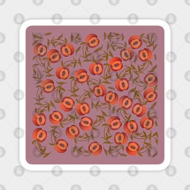 Pattern watercolor peaches, vintage art Magnet by shikita_a