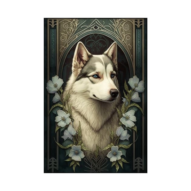 Siberian Husky - Art Nouveau Style by ArtNouveauChic