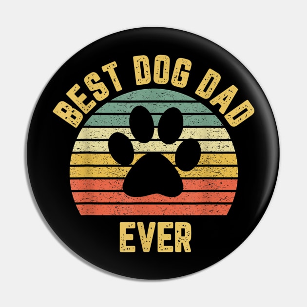 Best Dog Dad Ever Paw Print Vintage Pin by Suchmugs