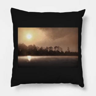 Foggy Morning Sunrise Severn River Virginia Pillow