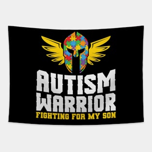 Autism Warrior Fighting   For My Son Tapestry