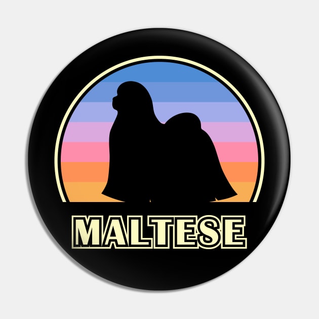 Maltese Vintage Sunset Dog Pin by millersye