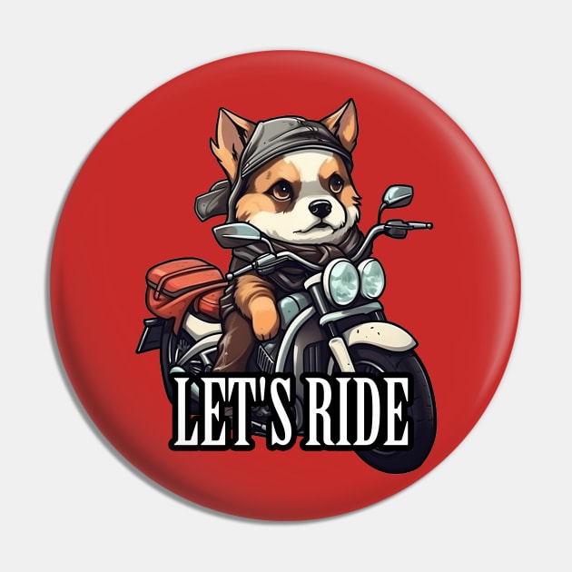 A cute dog and the bike Pin by AestheticsArt81