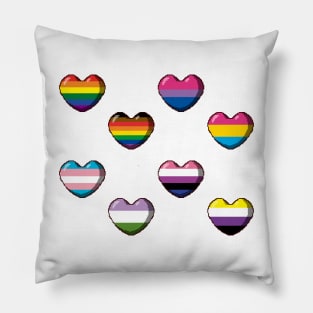 Pride Flags Heart Pixel Art Pack 1 Pillow