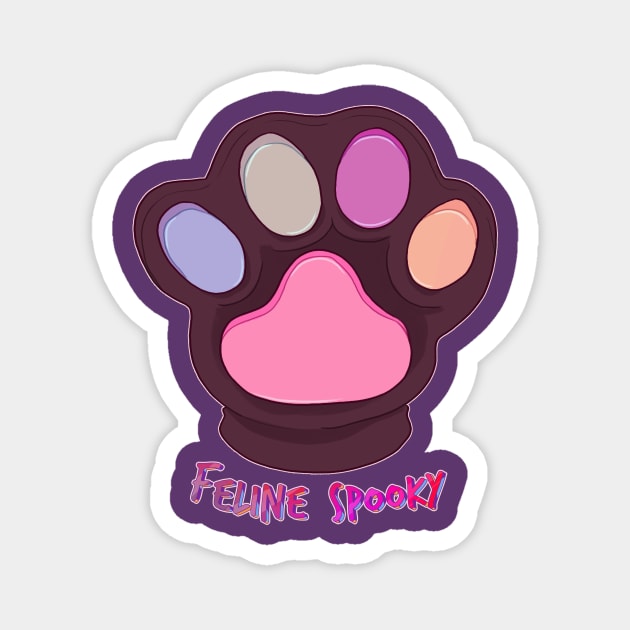 Feline Spooky || Black paw version Magnet by Simkray