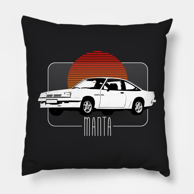 Opel Manta / Retro Classic Car Lover Design Pillow by DankFutura