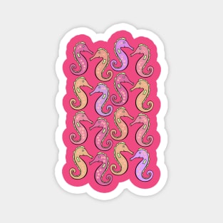 Colorful and Cute Kawaii Seahorse Pattern Magnet