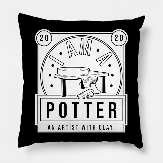 I am a Potter with Wheel Pillow by The Craft ACE