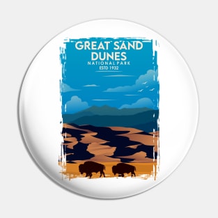 Great Sand Dunes National Park Travel Poster Pin