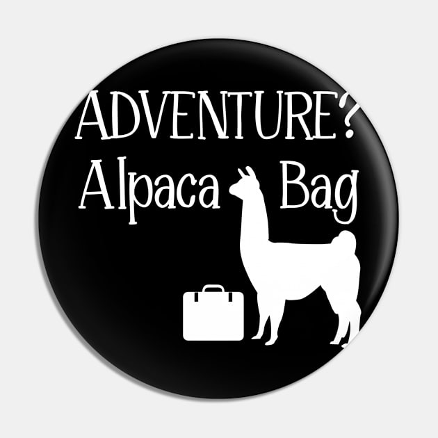 Adventure Alpaca Bag Llama Pin by LotusTee