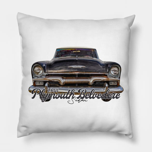 1955 Plymouth Belvedere Sedan Pillow by Gestalt Imagery