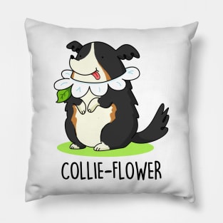 Collieflower Cute Collie Dog Pun Pillow
