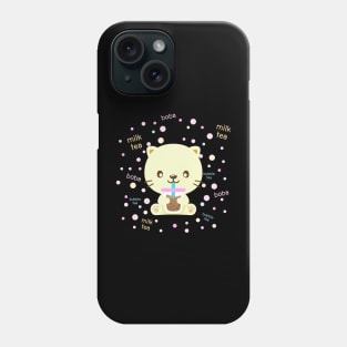 Aesthetic Cat Drinking Boba Phone Case