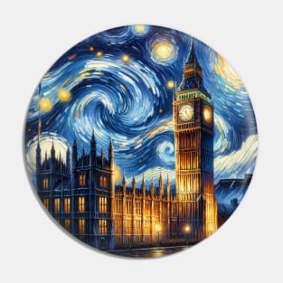 Big Ben Tower Starry Night - Beautiful Iconic Places Pin