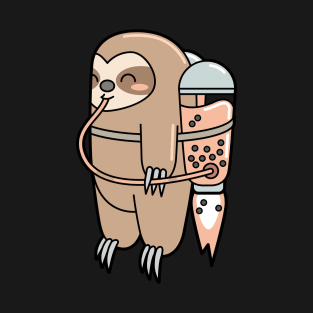 Powered By Boba - Cute Sloth Bubble Tea T-Shirt