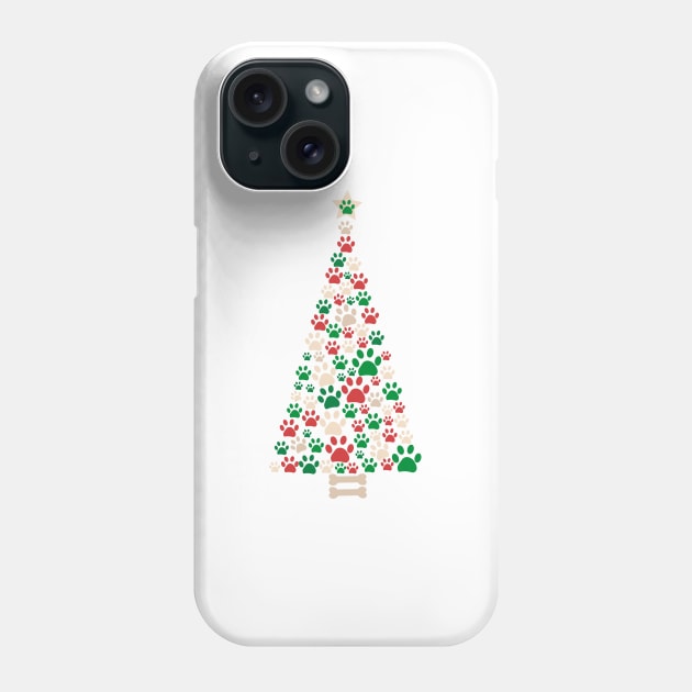 Christmas tree made of bone and paw prints Phone Case by GULSENGUNEL