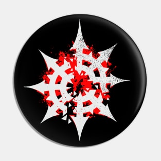 Eight-Pointed Blood Star of Chaos white Pin