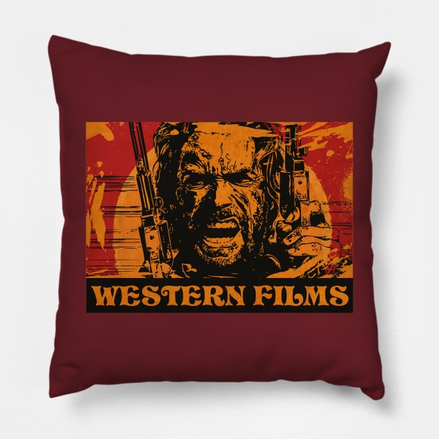 Western Vintage Films Pillow by CTShirts