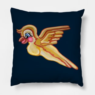 Cute Cartoon Yellow Canary Bird Pillow