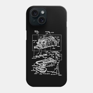 2JZ-GE JDM Supra Engine Exploded Blueprint Phone Case