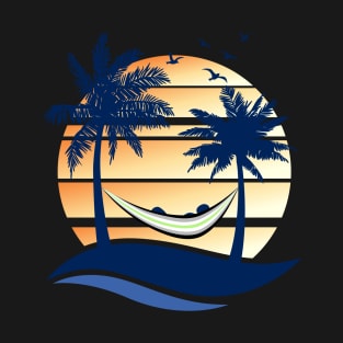Agender Pride Hammock Summer Beach Sunset T-Shirt