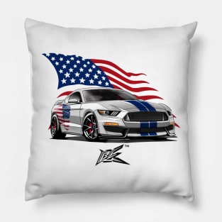 shelby mustang gt350R american flag 4th of july Pillow