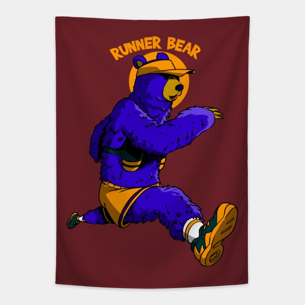 Runner Bear Tapestry by TomiAx