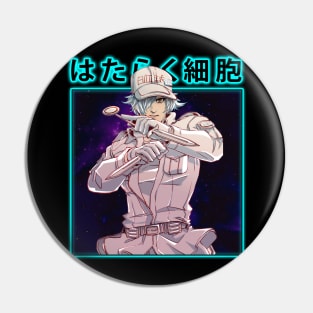 Retro Art White Blood Cell Comedy Japanese Anime Pin