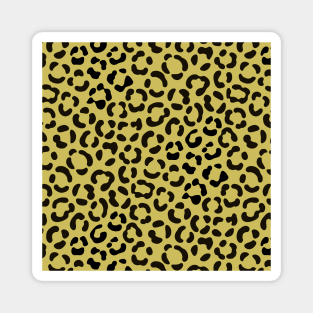 Trendy Black on Gold Leopard Print Pattern Magnet