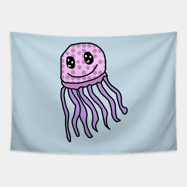 Pink Poke Dot Jellyfish Tapestry by Usagicollection