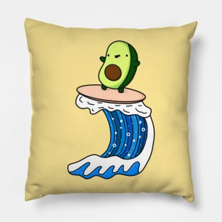 Funny Surfing Avocado Pillow