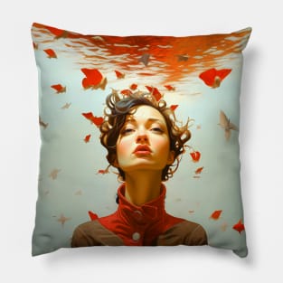 Young Woman with Potential Possibilities Pillow