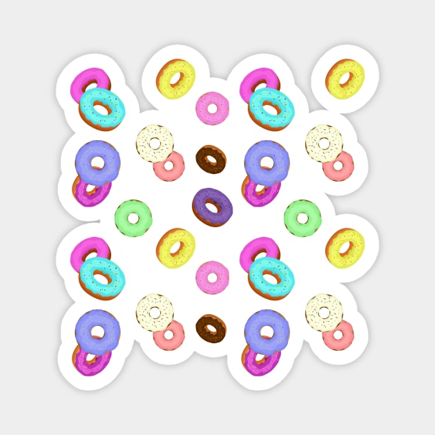 Cool and fun colorful donuts pattern Magnet by PLdesign