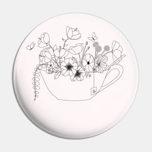 Floral tea cup Pin