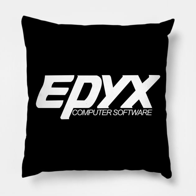 Retro Video Games Epyx Software Logo Pillow by Meta Cortex