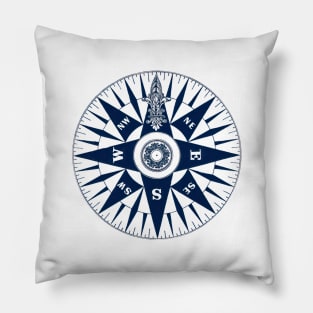 Vintage nautical compass Pillow