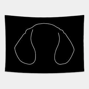 Dog Ears line Art Drawing - Dog White Line Art Tapestry