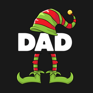 Mens Dad Daddy Elf Funny Matching Christmas Costume Family T-Shirt