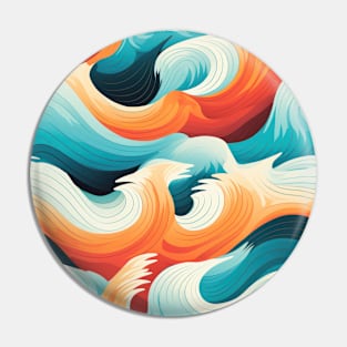 Ephemeral Crests: Hokusai Waves Reimagined Pin