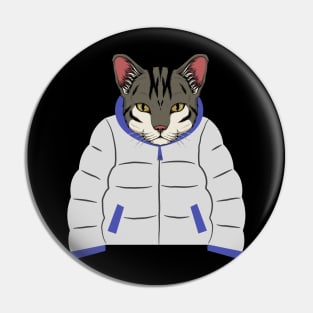 cool cat with a jacket Pin