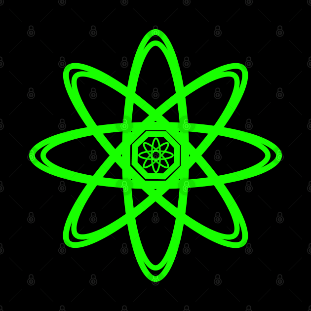 Green Atom Symbol - Nature by ArtsoftheHeart
