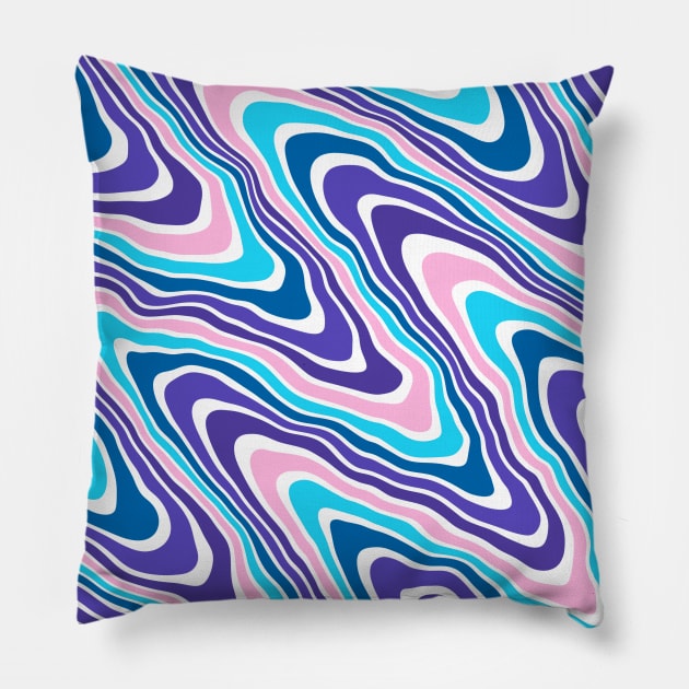 Wavy Retro 80s Pillow by Trippycollage