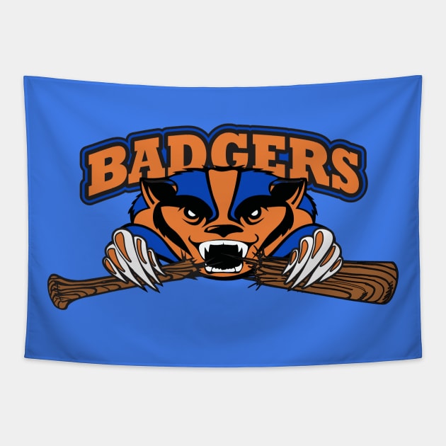 Badgers Baseball Tapestry by DavesTees