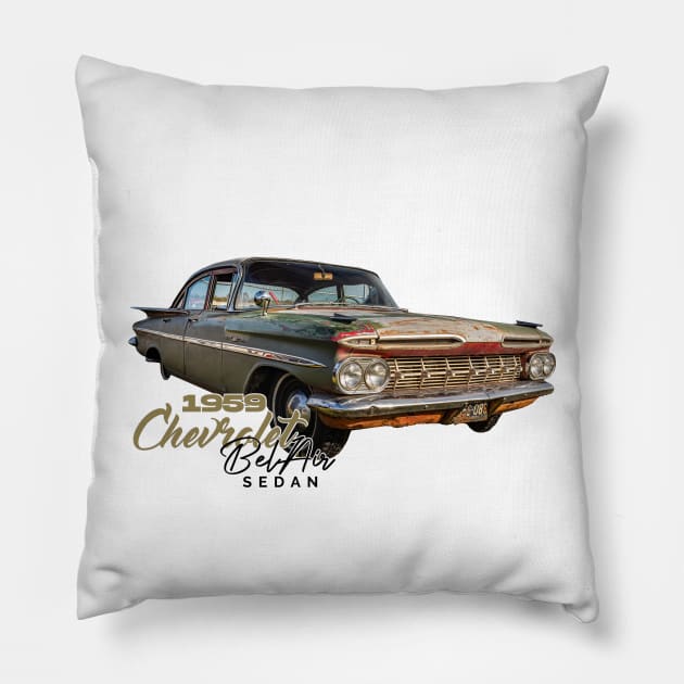 1959 Chevrolet Bel Air Sedan Pillow by Gestalt Imagery