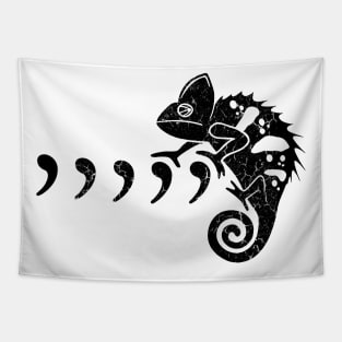 BLACK COMMA CHAMELEON Tapestry