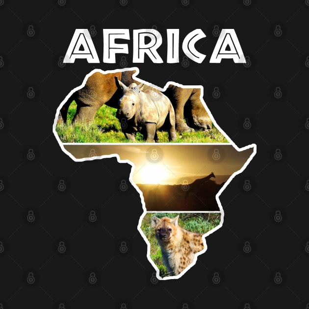 African Continent Wildlife Collage by PathblazerStudios