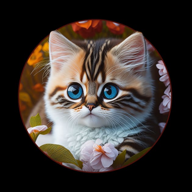 Adorable Orange and White Kitten with Big Blue Eyes and Stripes Design by The Wolf and the Butterfly