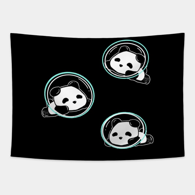 Space Pandas Tapestry by Sonoyang