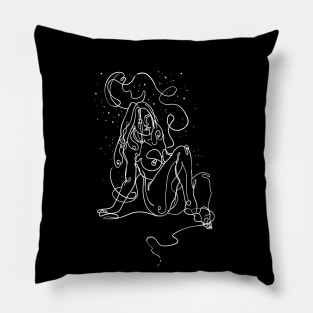 Artistic Nude, Moon, Stars, Woman Pillow