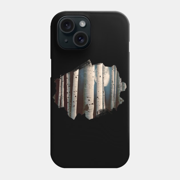 Birch wood at night Phone Case by Sybille